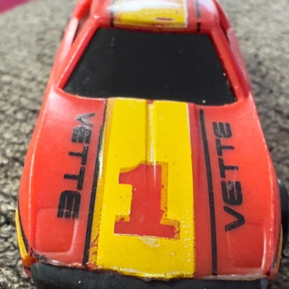 Vintage‎ Hong Kong Vette 1 Toy Car Red & Yellow